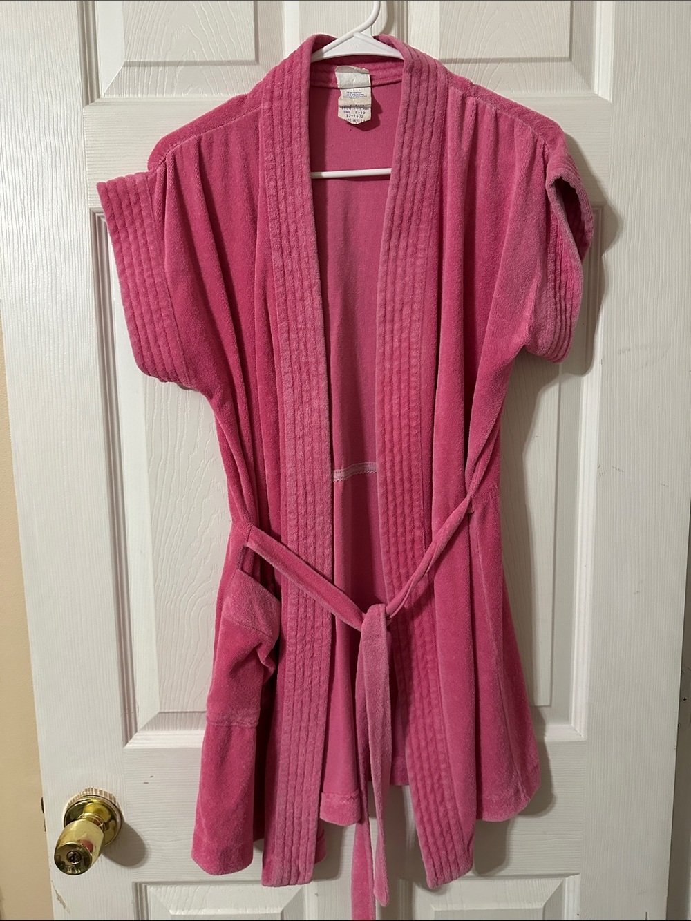 Plush Short Kimono Robe in Pink